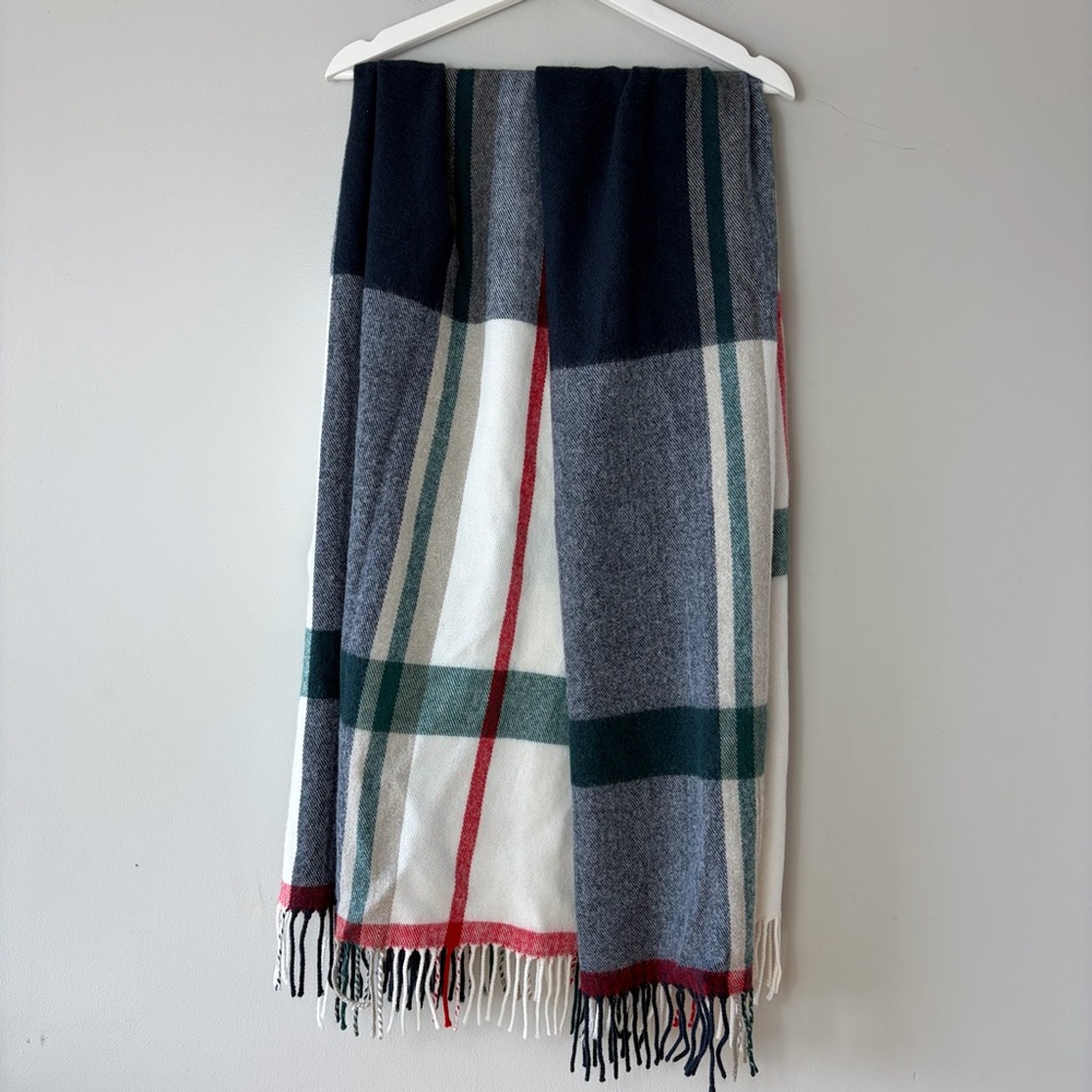 J. Crew Plaid Fringe‎ Blanket Scarf